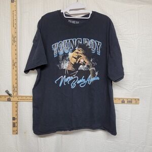 Never Broke Again NBA YoungBoy Graphic T-Shirt Black XL Short‎ Sleeve Hip Hop